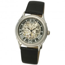 Мужские серебряные часы "Скелетон" 41900Д.557